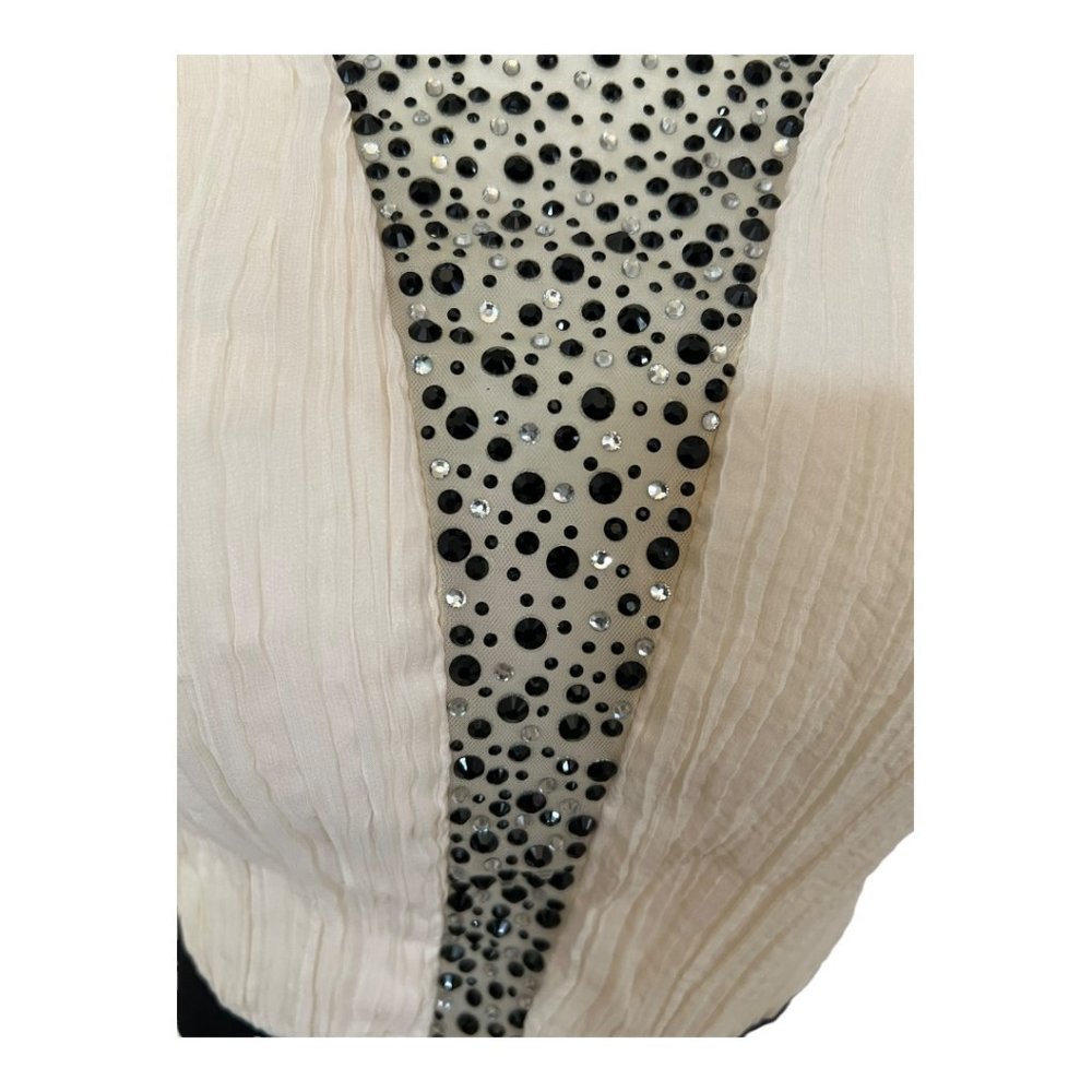 Chi Chi London Cream Evening Gown US 4 Mesh Formal Dress Prom Wedding Party - Picture 4 of 13